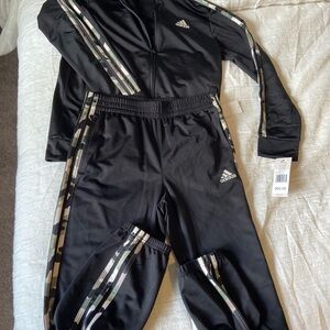 Adidas Black Tracksuit with Camouflage Stripes